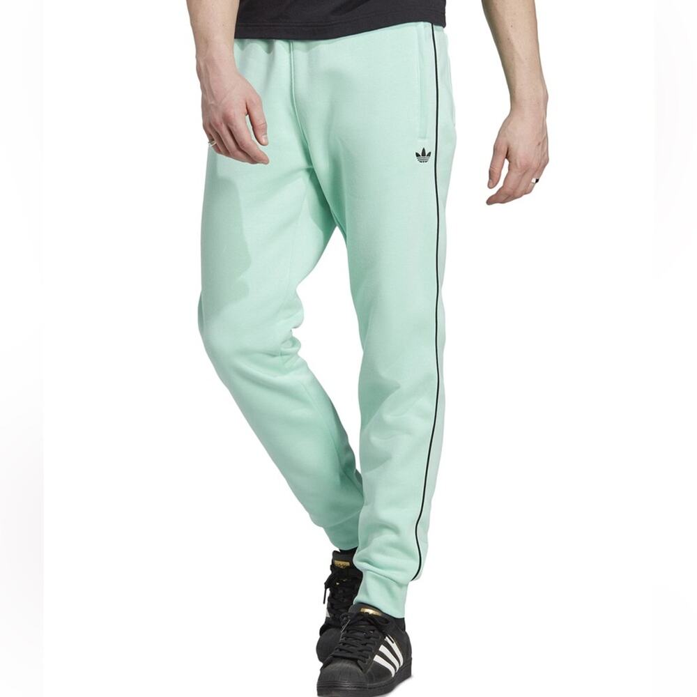 NEW Adidas Originals Joggers Mens Slim Fit Retro Piping Green Retro Mens Size XL